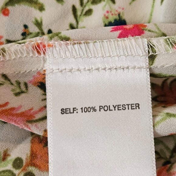 Rose + Olive Women's 1X Fall Florals Flutter Sleeve Smocked Shoulder Blouse - Picture 6 of 7